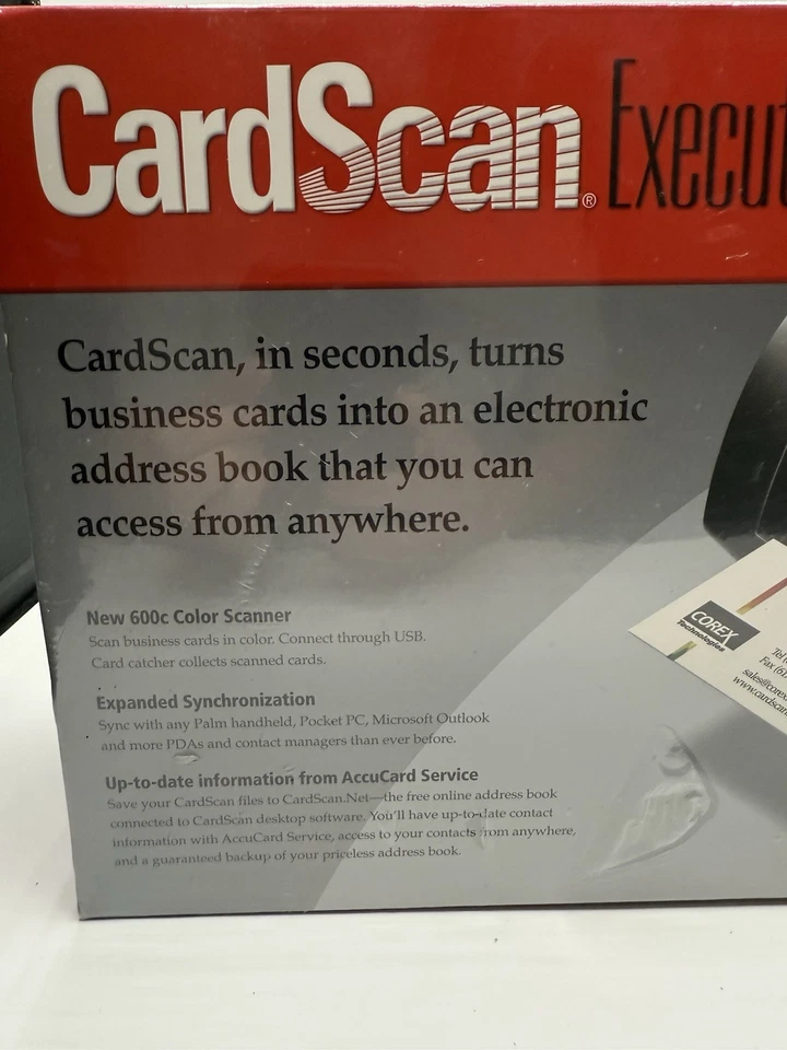 Executive Cardscan 600c Color Scanner By Corex Business Cards Sealed In Box - Image 2 of 4