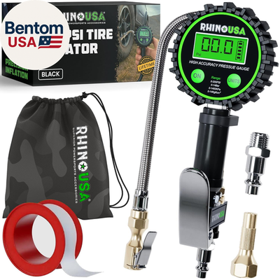 #ad Digital Tire Pressure Gauge with Inflator 0 200 PSI Heavy Duty Air Chuck and $61.43