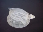 Turtle frosted glass crystal  Figurine paperweight  Fenton?
