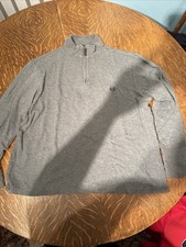 Chaps Sweater Pullover 1/4 Zip - Men  s XL Gray
