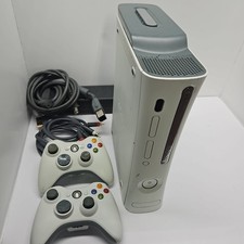 MICROSOFT XBOX 360 CONSOLE White With 2 Controllers, A/V, And Power Cord Tested