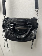 Handtasche Balenciaga Motorrad Mini schwarz Leder / Zip Blitz / Vintage 2000er Jahre