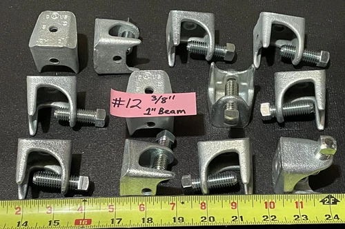 12-3/8” EATON 533 ¼” TO 1” HORIZONTAL 2" LOAD BEAM CLAMPS