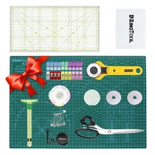 78 Pcs Rotary Cutter Set - 45mm Cutter Kit with A3 Cutting Mat, Fabric Scisso...