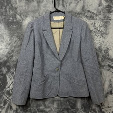 Pendleton Blazer Jacket Womens 14 Blue Vintage Wool Single Button Professional