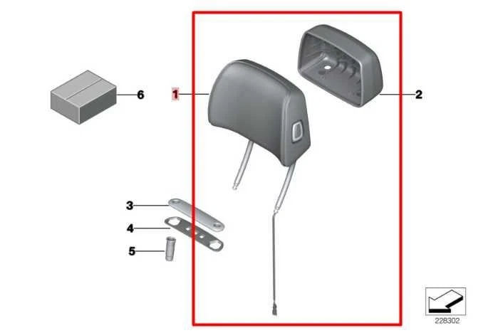 BMW 750Li xDrive 2010-12 asiento delantero izquierdo respaldo cojín superior con reposacabezas Foto 3 de 4