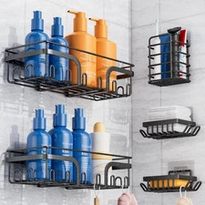 5 Pack Adhesive Shower Caddy, No Drilling Shower Shelves, Rustproof Stainless...