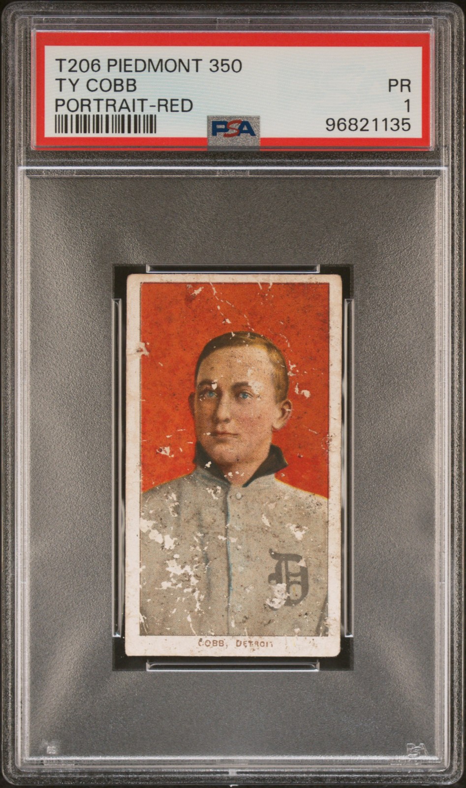 1909-11 T206 PIEDMONT 350 PORTRAIT-RED TY COBB PSA 1
