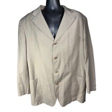 Vintage Bachrach Men  s Khaki 4 Button Blazer Pure Wool 50