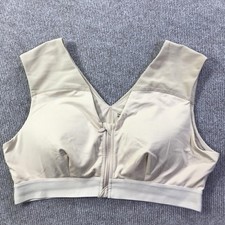Tommie Copper Sports Bra Womens 2XL Beige Shoulder Support Copper Infused Gym