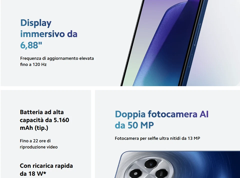 Redmi 14C Starry Blue 4GB+128GB Smartphone Android Display Ampio - SIGILLATO - Immagine 4 di 4