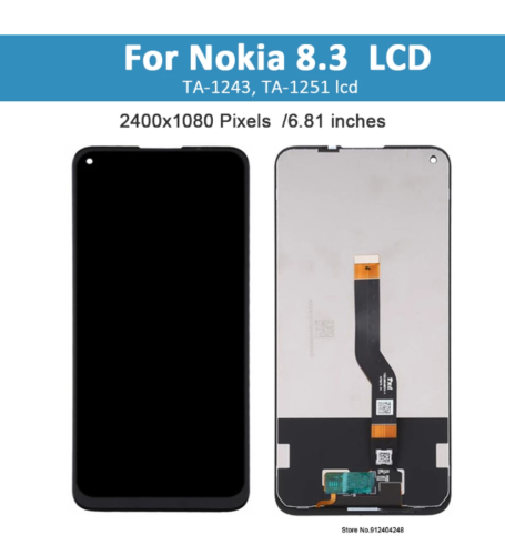 Assemblaggio digitalizzatore display LCD touch screen nero per Nokia 8.3 5G TA-1243 1251 - Foto 1 di 3