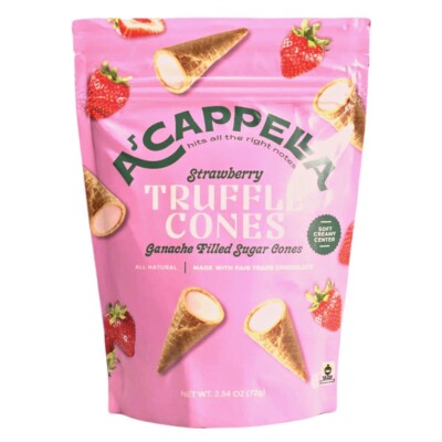 Acappella Strawberry Truffle Cones 2.54 oz (Pack Of 6)