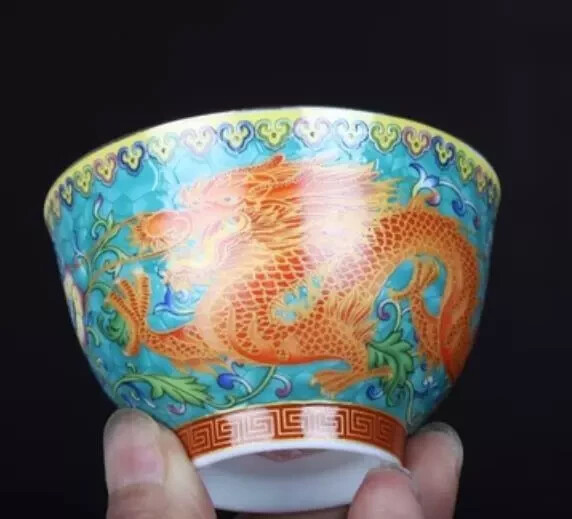 3" Chinese Qing Famille Rose Porcelain Green Glaze 12 Zodiac Animal