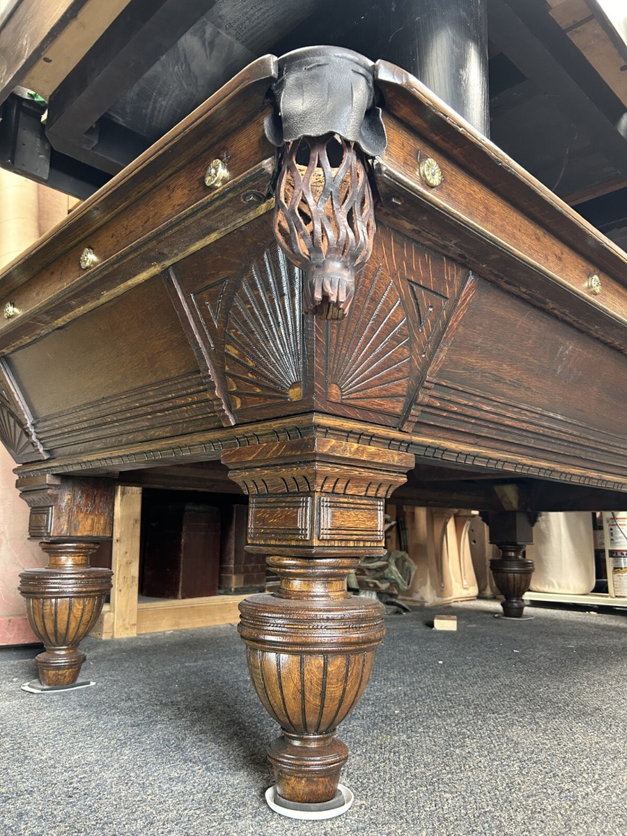 9' Sandford, Bell & Lahm Antique Pool Table - SEQUOIA BILLIARD