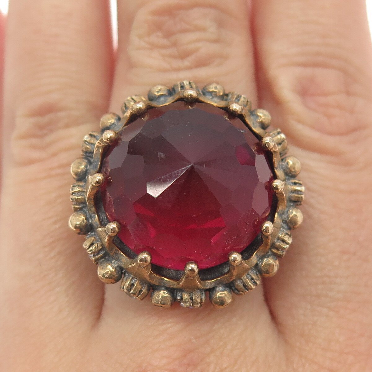 Crown of Garnet Flowers Ring Crown of Garnet Flowers Ring