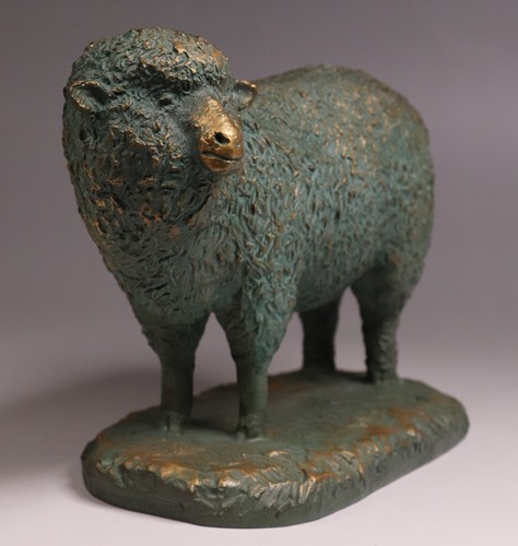 Vintage Japanese Bronze Sheep Statue 6.89inch Art Sculpture By Naoki Tominaga - Picture 4 of 18