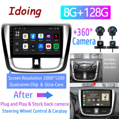 9'' Wireless CarPlay Android Auto head unit BT Radio For Toyota Yaris 2014-2019