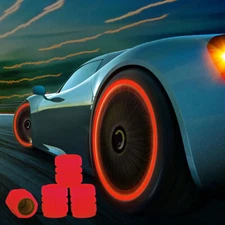 8PCS Fluorescent Car Bike Tire Valve Luminous Cap Valve Stem Caps Universal