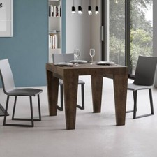 Tavolo quadrato 90x90 allungabile SPIMBO fino a 246 finitura noce