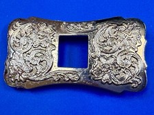 Vintage Flower Swirl Floral Center Square Open Western Belt Buckle for 1" belt