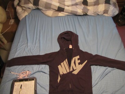 VTG NIKE HOODIE SWEATSHIRT PURPLE ORANGE LABEL SZ M WELL USED