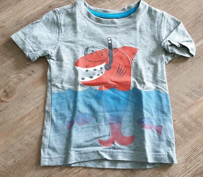 BABY GAP T-Shirt  (ca. Gr 74 80 86) 12-18 Mon grau mit Hai Taucher