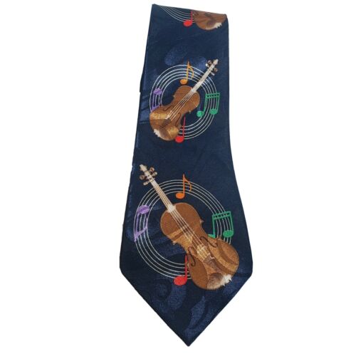 FRATELLO Tie Violins Music Notes Musical Instruments Hand Made Classic - 第 1/5 張圖片