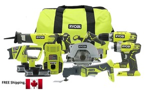 Ryobi-P884-One-6-Pc-kit-Combination-Lithium-Ion-Cordless-Power-Tool-Set
