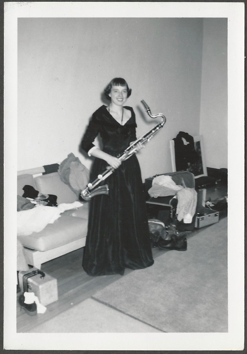 MUSIC Pretty Young Woman Bass Clarinet Musical Instrument Musician Snapshot