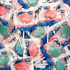 Lips Lollipops Cotton Candy Flavor, Blue and Pink, 2-Pound Bag (About 90 Count)