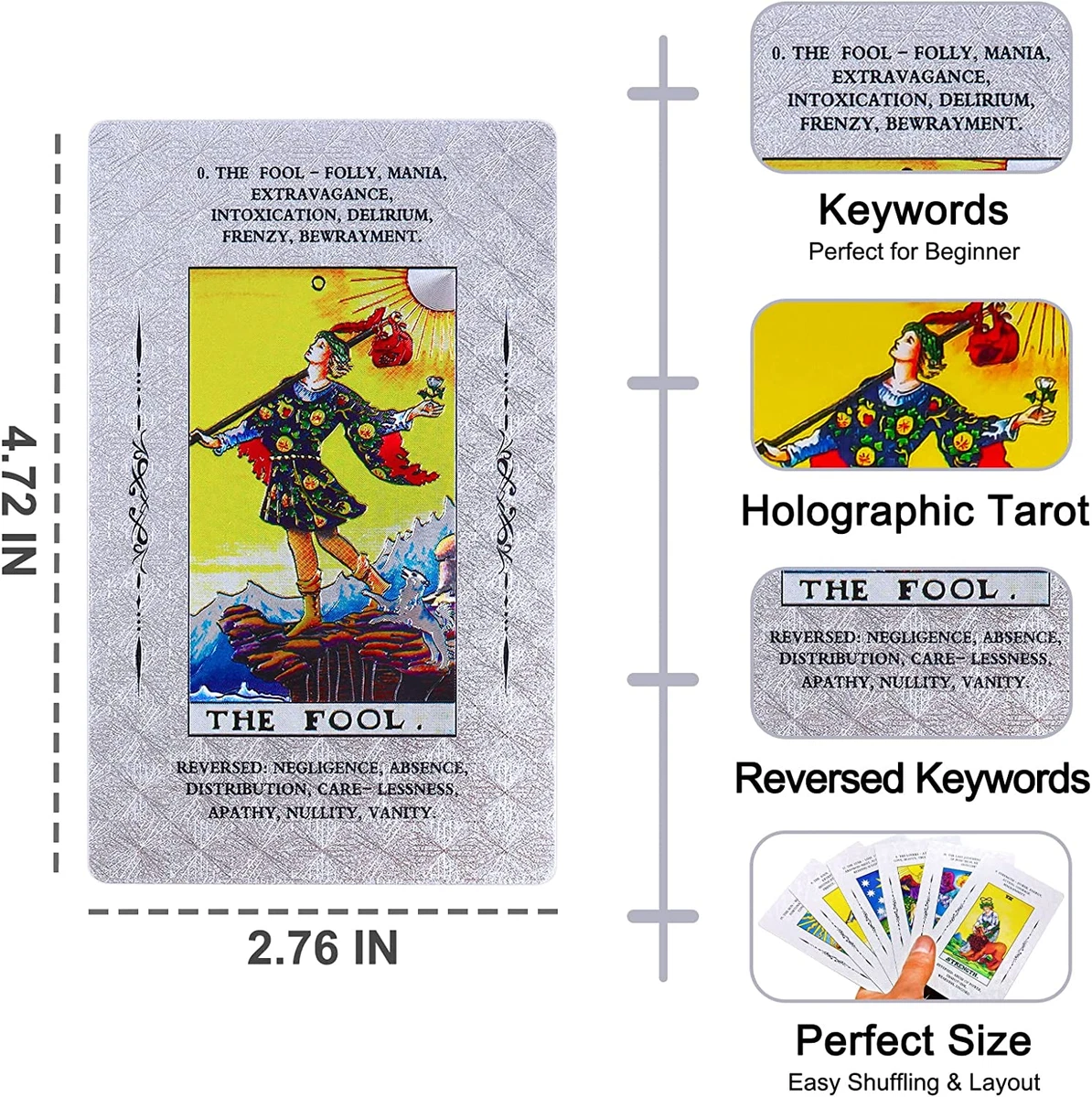 Tarot Cards With Added Key Word Meanings. Easy to Learn Tarot
