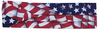 #ad #ad Hat Band 2 or 3 Pleat Poly Cotton American Flag w 2 End Hooks FQH FINAL Sale $18.99
