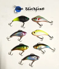 SLICKLINE 1/2 oz 2.5" Lipless Crankbait Rattling Fishing Lure Tackle 7 COLORS