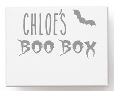 Personalised Name Vinyl Sticker Decal Label for Halloween Boo Box Container Gift