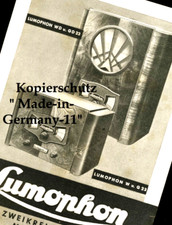 Radioprospekt "LUMOPHON W G 23 " Original Messe PROSPEKT 1932 mit "Lichtantenne"