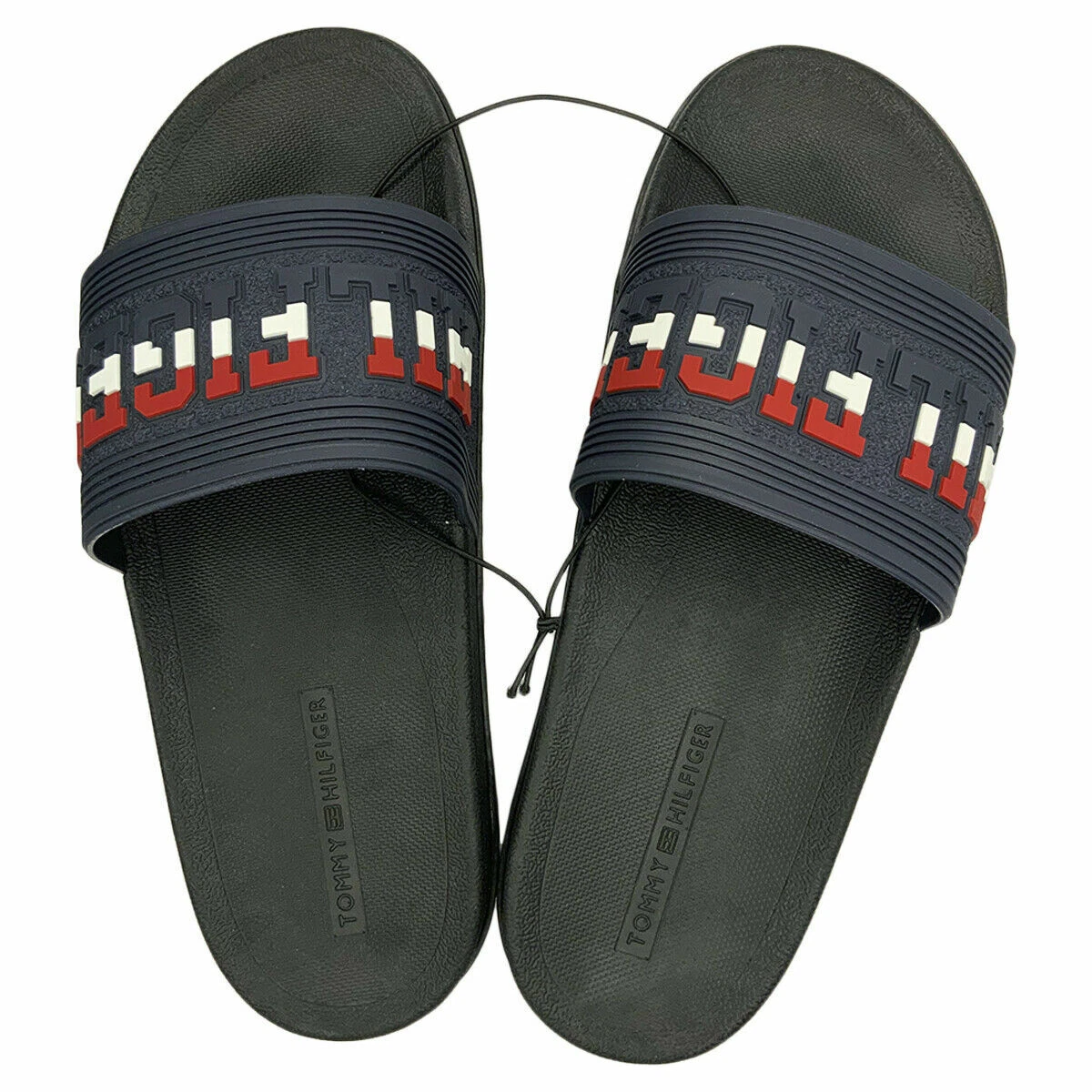 Black tommy hilfiger slides 2025
