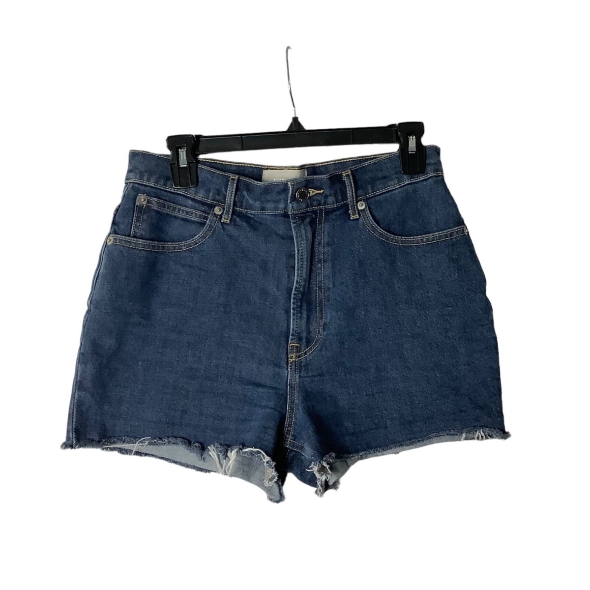 Everlane Women's The Way-High Denim Shorts Size 27 Medium Wash Pocket  Frayed