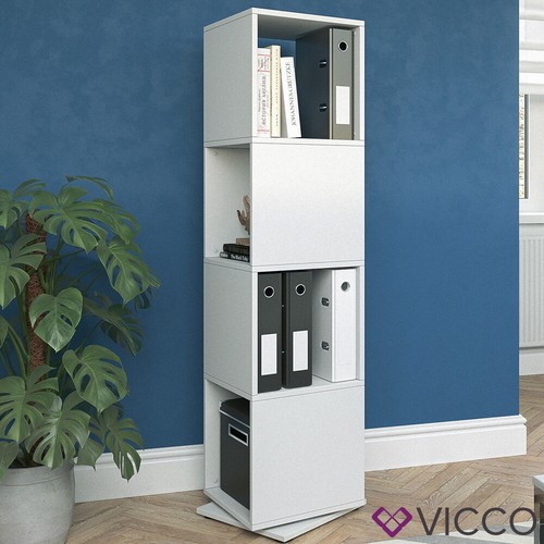 Estante giratorio archivos estante de pie librería oficina blanco XXL Vicco - Imagen 5 de 7