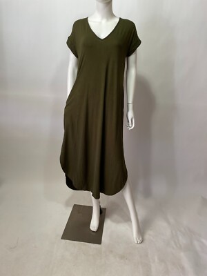 Entro Olive Short Sleeve Pocket Maxi Dress