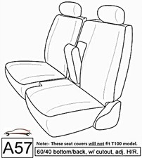 6040 Split Bench Seat Cover Fits Toyota Pickup 1985-95 Neoprene Grayblack A57