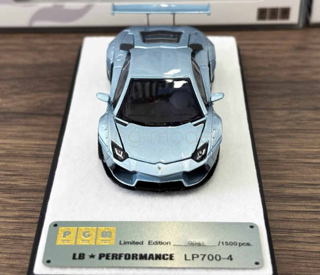 PGM 1:64 Scale Ice Blue LBWK Aventador LP700-4 Sports Diecast