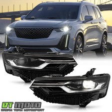 For 2020 2021 2022 2023 Cadillac XT6 w/ Single Projector Full LED Headlights SET