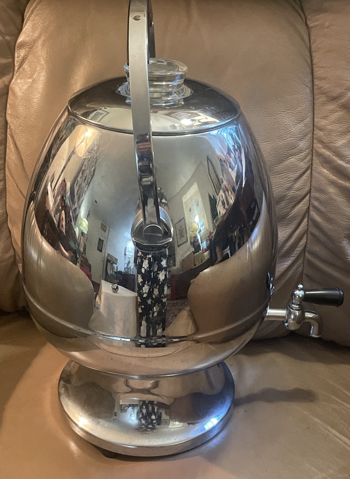 Vintage Art Deco Hamilton Beach Chrome Coffee Party Percolator 21CM 15-35 Cups!