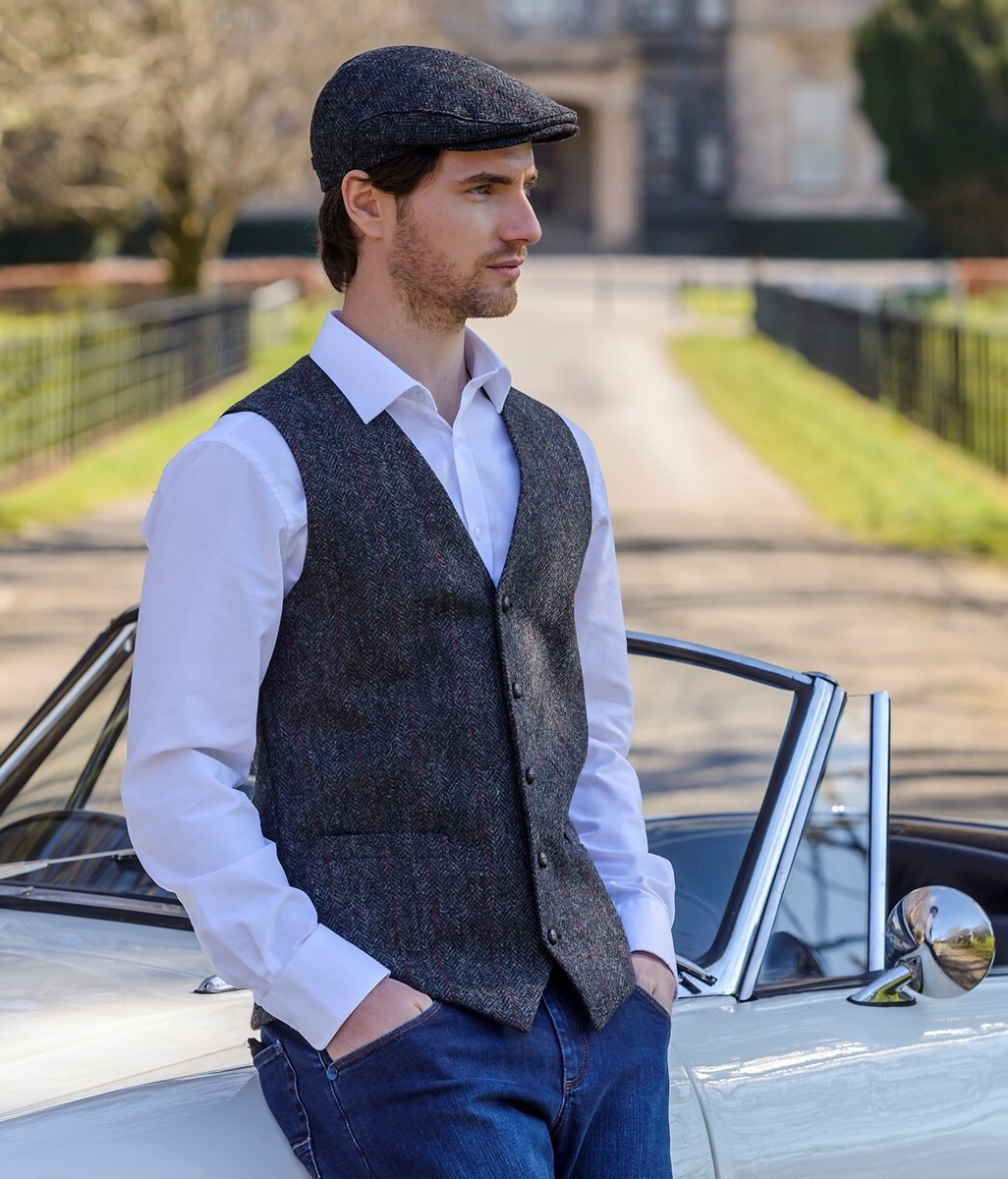 Mucros Weavers Irish Flat Cap Men's Trinity 100% Wool Tweed Hat