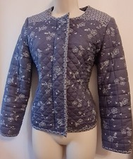 Mantaray Ladies Blue Cotton Quilted Jacket Boho Uk10