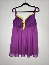 Cacique 22/24 NWT Purple Green lingerie Underwire Babydoll