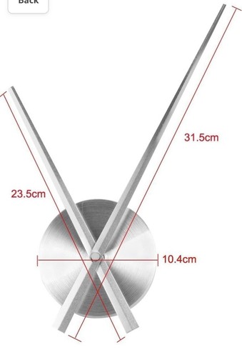 Timelike 3D Clock Hands, DIY Large Clock Hands Needles Wall Clocks 3D Home Art - Picture 2 of 4