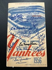 The Finest 1956 New York Yankees World Series Champs Team Signed Scorecard JSA!