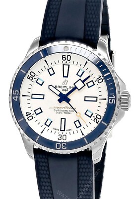 Breitling Superocean AUTO 42mm Silver Dial Rubber Men's Watch A17375E71G1S1